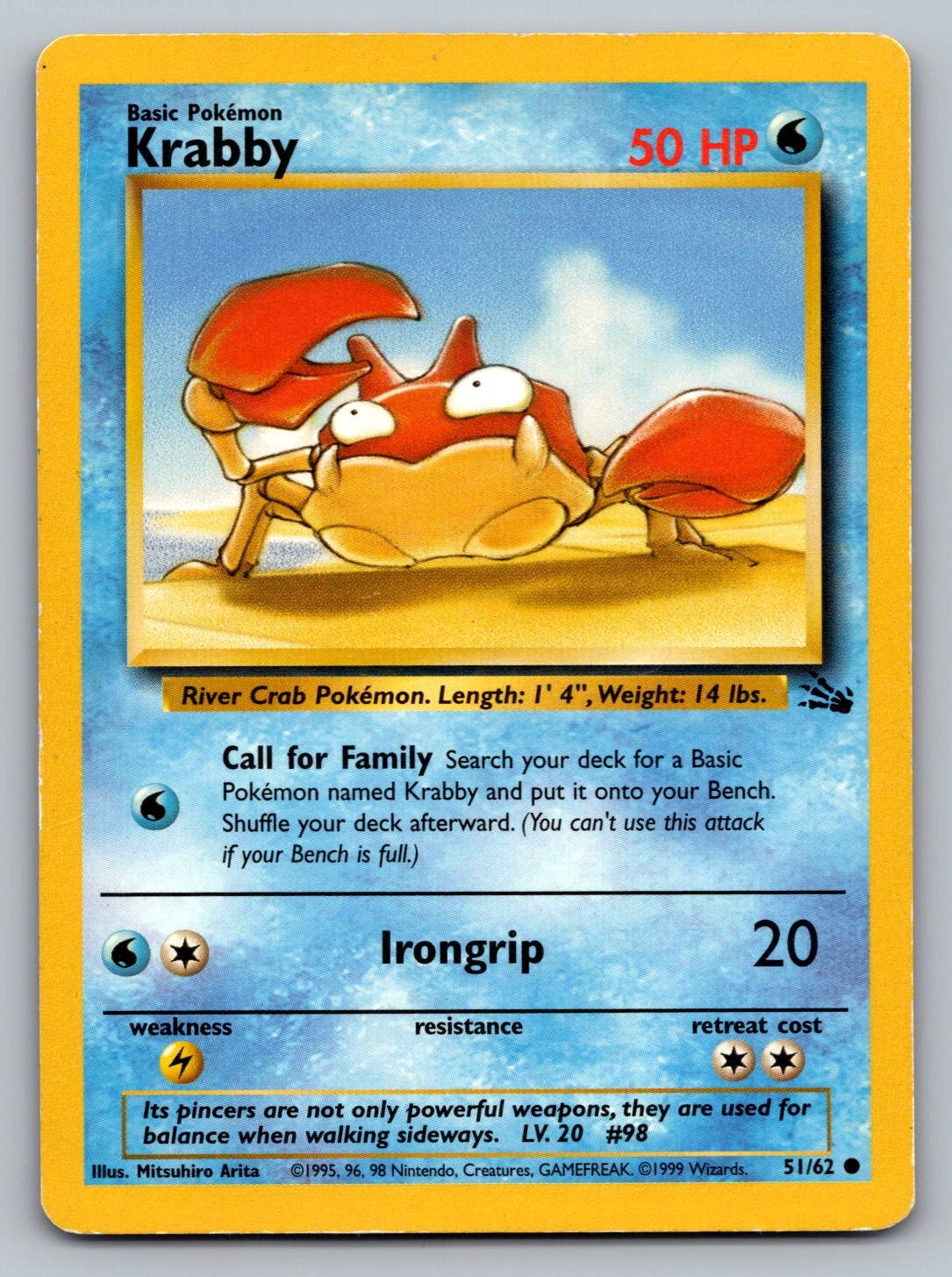 Pokemon TCG Fossil Krabby 51/62