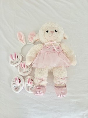 build a bear weiß & rosa Lamm Ballerina Plüsch und Zubehör Konvolut Kokette 