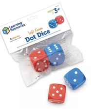 2 Pcs Large Foam Dice Soft Jumbo Dot Dice Learning 6 Sided Foam Dice Fake 1.75  
