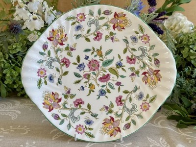 Minton Haddon Hall Kuchenteller (Brotteller) grüner Rand erste Qualität TOP! 