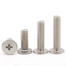 M1.2 - M6 Phillips Thin Wafer Flat Head Low profile Screws Nickel-Plated Steel