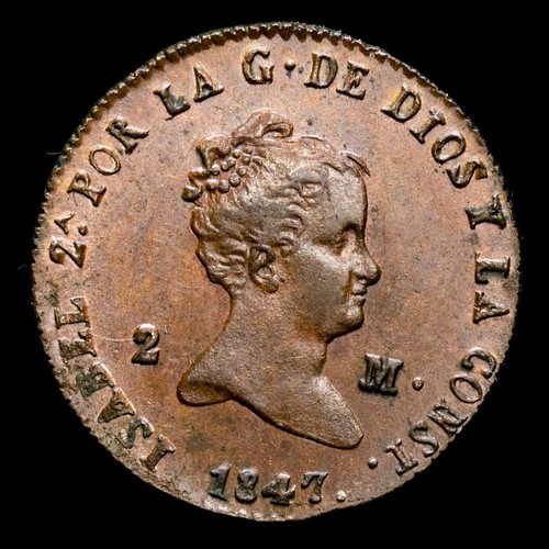 Isabel II 2 Maravedís (2,27g) 1847 Segovia AC-59 EBC - Picture 2 of 3