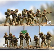 3D Print 1/72 Modern British Army Infantry Squad 8 Figure Finished Colored Model