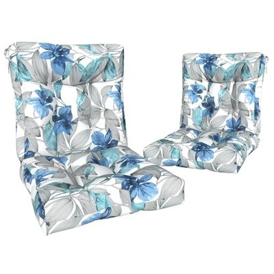 Outdoor Chair Cushions, Tufted Back Patio 42''x21''x4'' Clemens Noir Blue