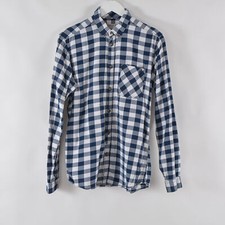 Jack  Jones Men Casual Button Down Shirt Medium Checked One Pocket Long Sleeve