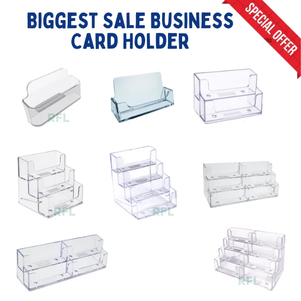 RETAIL FORTUNE LTD New Acrylic Landscape Business Card Holders Desktop Dispensers Display Stands