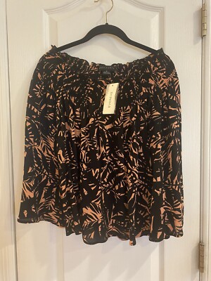 Evereve Sanctuary Be Free Off the Shoulder Ballet Neck Top Size M NWT