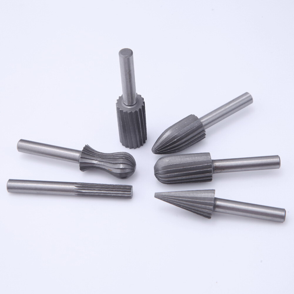 6PCS High Carbon Steel Routing Router Bits Burr Rotary Tools Suit Woodworking