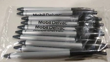 PAPER MATE BALL POINT PENS BLACK INK LOT OF 10  NEW, PUSH BUTTON. MOBIL DELVAC