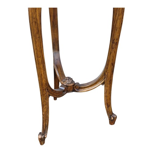 19th Century French Walnut Marble Top Side Table – Hand Carved, Accent Table - Picture 7 of 9