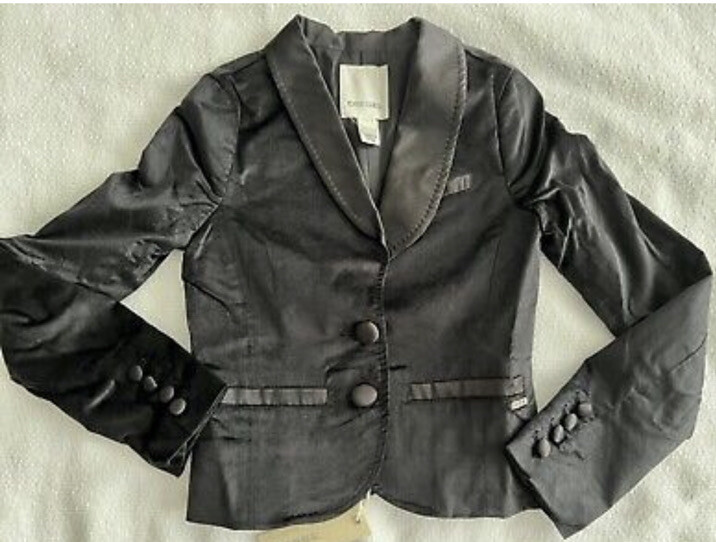 DIESEL KIDS GIRLS BLACK JACKET SIZE 8 ITALY STRETCH COTTON JANNYS BLAZER KXATR