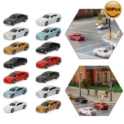 50pcs N Scale 1:160 Model Cars Plastic Cars for Building Scene Layout C150