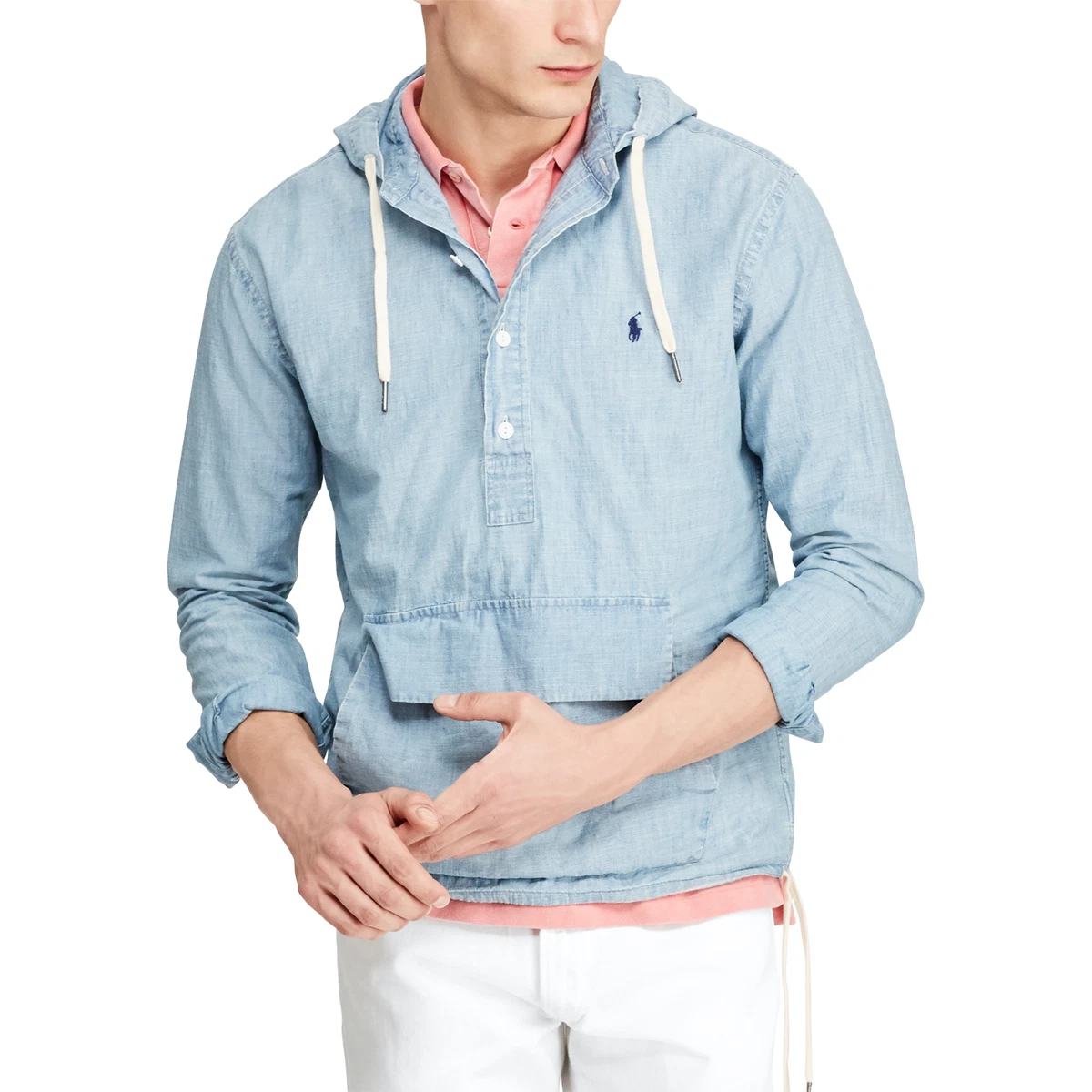 Ralph lauren chambray hooded best sale popover