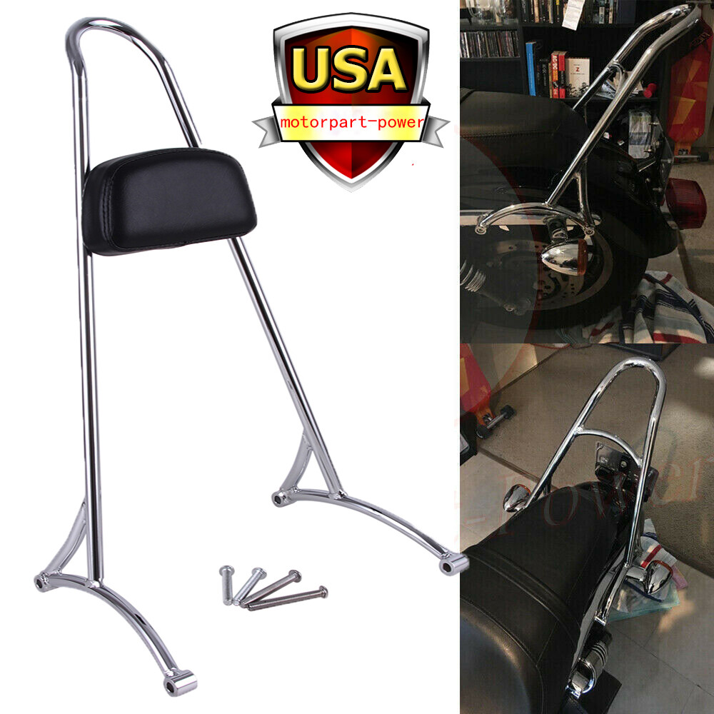 Schienale Passeggero Per Harley Sportster - Per XL883 XL1200 2004-2023, In Pelle E Acciaio - Nero - Foto 9