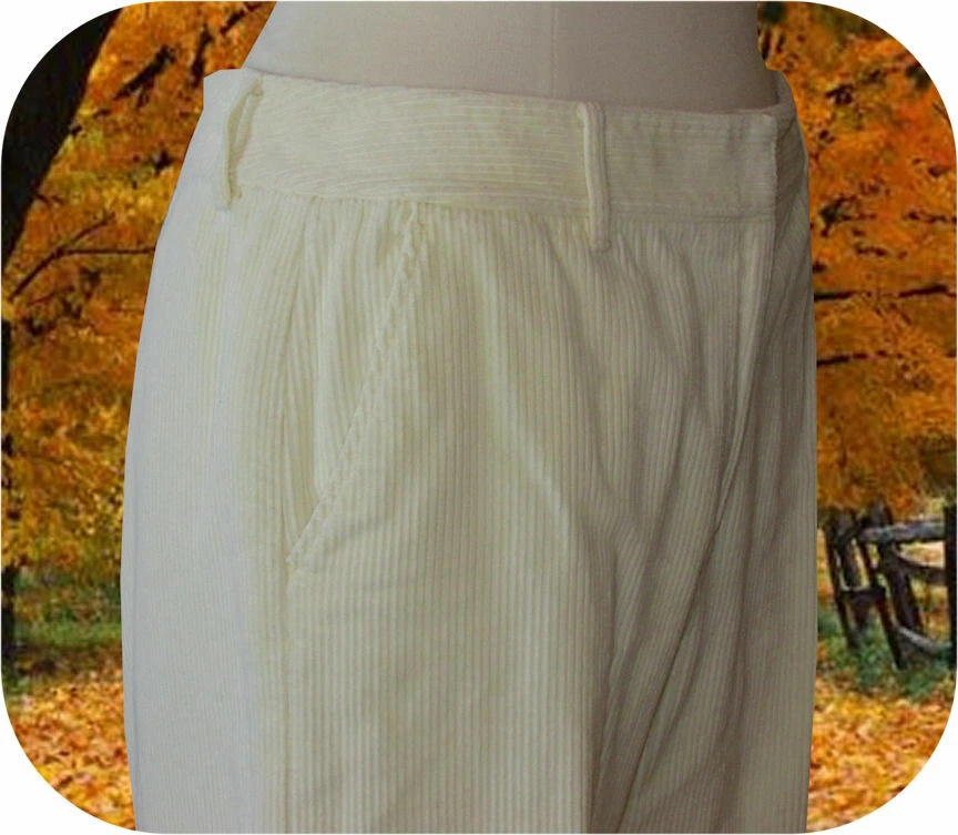 Pantalones de pierna ancha IZOD 12 blancos/invierno blancos pana tiro clásico contorno cintura Foto 2 de 4