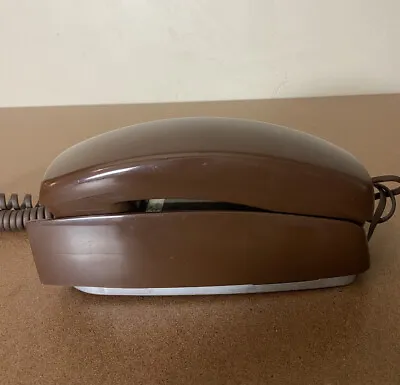 Comprar Teléfono Vintage WESTERN ELECTRIC Trimline MARRÓN Con Botón Pulsador De Montaje En Pared
