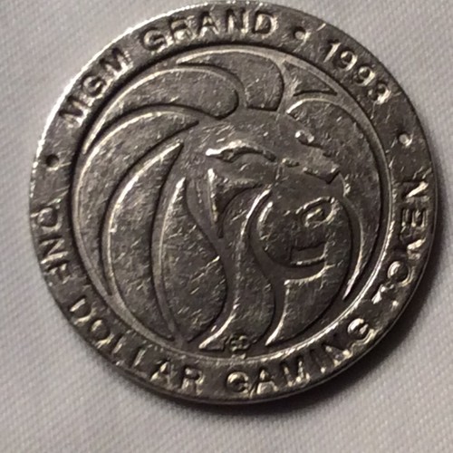 29 (1993) Year Old MGM Grand  $1 Gaming Token-authentic, Copper-nickel-used