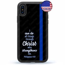 Police Thin Blue Line Case Sheriff For iPhone 17 16 15 14 13 12 Pro Max Plus