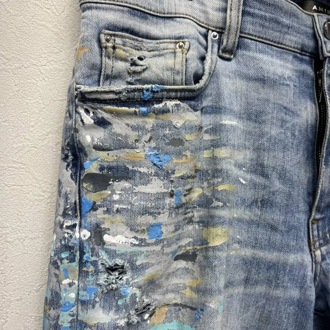 AMIRI SUPER DESTROY PAINTER Jeans men's size 33 used from Japan used