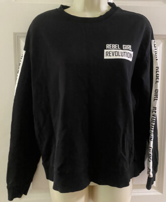 Divided by H&M Women's Sweatshirt Black rebel Girl Size L