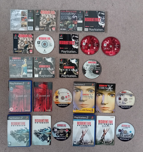 PAQUETE RESIDENT EVIL 1 2 3 4 NEMESIS SURVIVOR BROAK CODE VERONICA X PS1 PS2 - Imagen 2 de 22