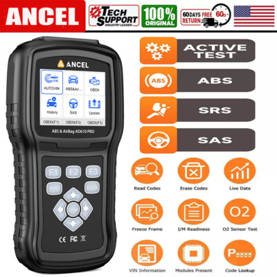 ANCEL AD610 PRO Car OBD2 Scanner ABS SRS SAS Reset Active Test Diagnostic Tool