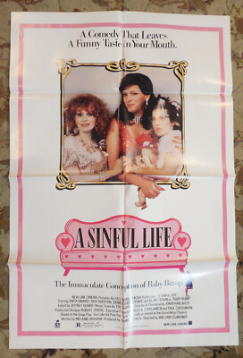 ONE SHEET MOVIE POSTER A SINFUL LIFE ANITA MORRIS BLAIR TEFKIN BABY BUMP 1989