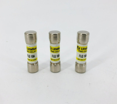 Lot of 3 New Littelfuse FLQ10A Time Delay Fuses 500V 10A
