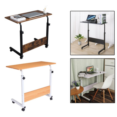 Rolling Angle Adjustable Height Laptop Sofa Desk Overbed Computer Table Stand