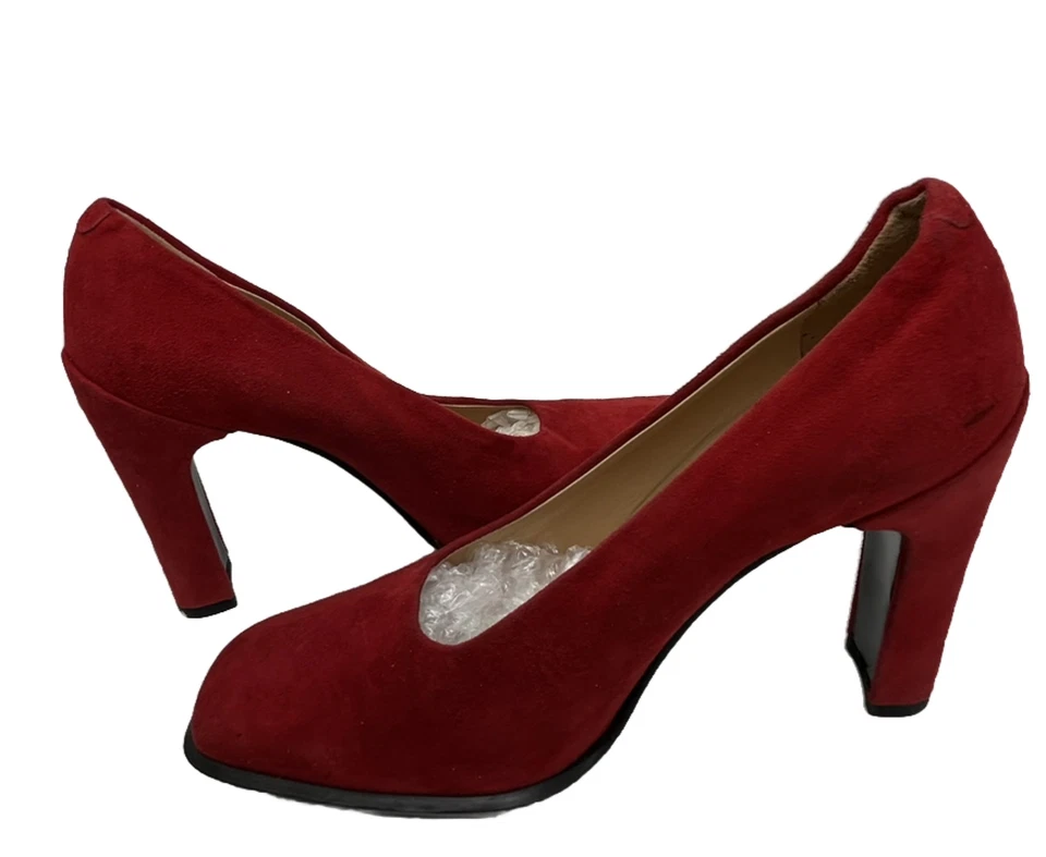Via Spiga Italia Zapatos Mujer Zapatos Zapatos de salón Sin cordones, Rojo, Cuero Puntera Cuadrada, Talla 7 Foto 2 de 4