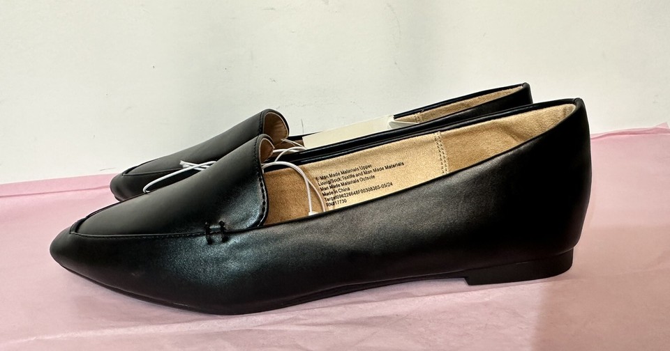 A New Day Women's Shoe Size 6 Black Faux Leather Hayes Loafer Flats eBay