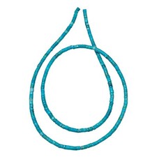 Incredible Natural U.S.A. Turquoise Heishi Bead Strand  1x3mm - 2x3mm 