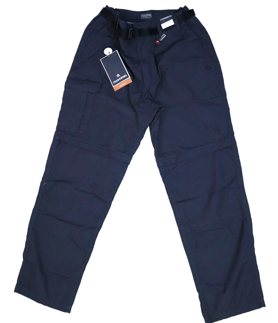 Craghoppers Classic Kiwi Convertible Cargo Hiking Pants Black Pepper Mens 32L