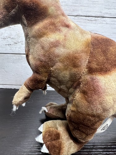 Jurassic World T-Rex Dinosaur Plush Toy Factory Brown With Jurassic World Logo - Picture 6 of 13