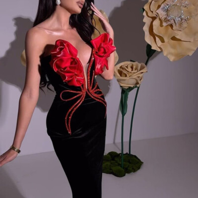 Women Celebrity Sexy Strapless Backless Beading Diamonds Pink Maxi Long Bandage Dress Elegant Evening Club Party Dress Fuchsia / S