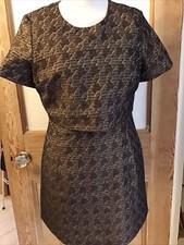 Vintage Gold Grey Metallic Dress