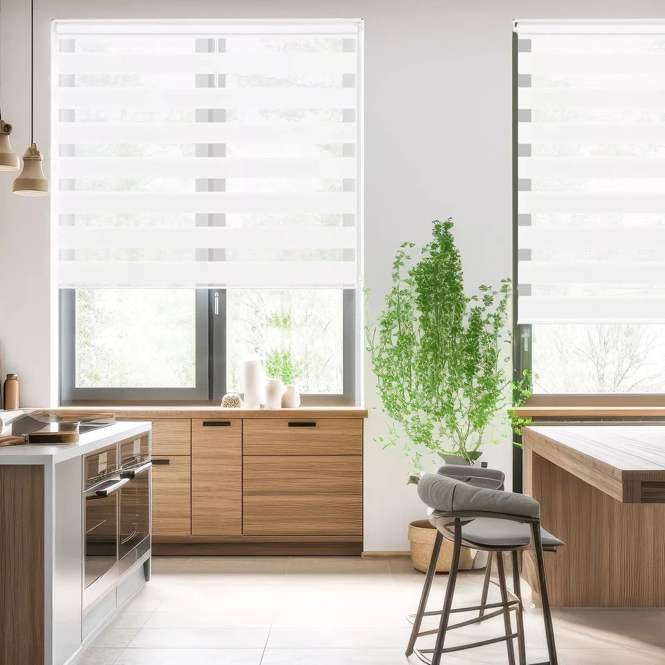 Doppelrollo Duo Rollo Klemmfix ohne Bohren Fensterrollo Zebrarollo Duorollo Weiß - Bild 4 von 4