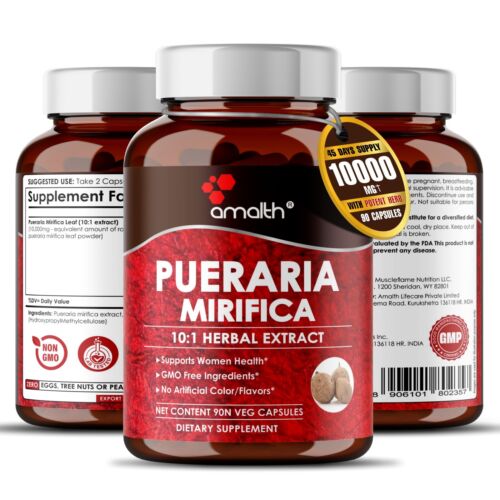 Pueraria Mirifica Extract 10000mg 90 Capsules Breast Enlargement, Female Support - Picture 1 of 8