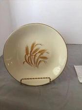 Vintage MCM 1950s Homer Laughlin Golden Wheat 9" Dinner Plate & Salad Bowl