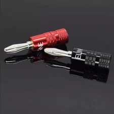 50pcs ELNONE High Quality Silver Plated Speaker Banana Plug Male Audio Connector