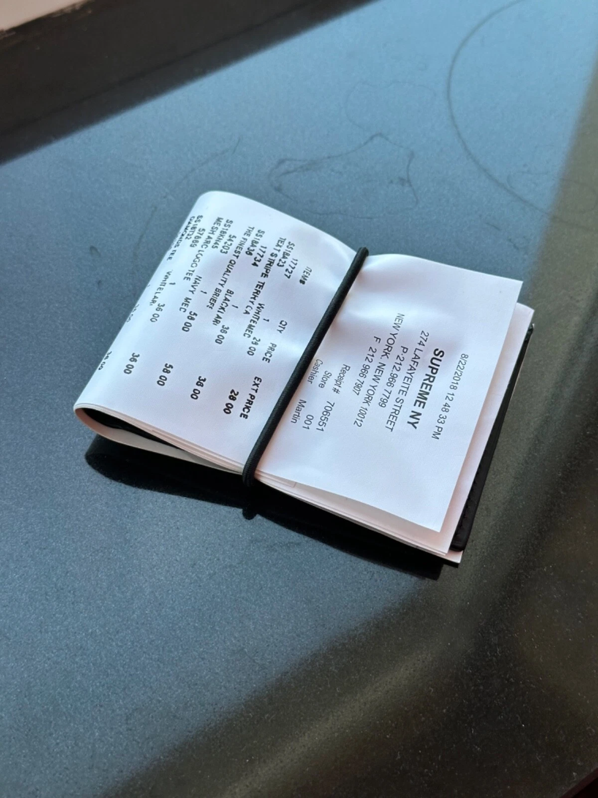 Portefeuille reçu Supreme xMM6 Maison Margiela blanc   24 SS