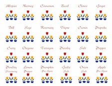 Vintage Image Anchor Hocking Tulips Kitchen Spice Labels Waterslide Decals KI378