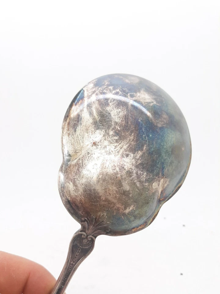 Антикварная сервировочная серебряная ложка Gorham 1896 г. с гальваническим покрытием уникальный дизайн - Изображение 4 из 4