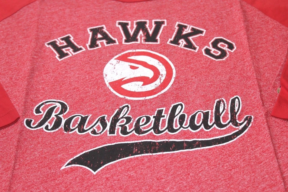 Atlanta Hawks NBA Women's Red 3/4 Sleeve Raglan Triblend Shirt Size Large New - Image 2 of 4
