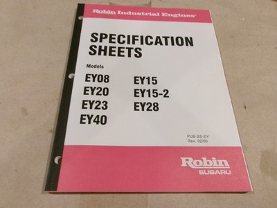 ROBIN INDUSTRIAL ENGINES SPECIFICATION SHEETS MULTIPLE MODELS | eBay