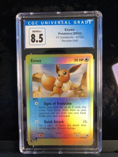 2003 Pokemon EX Sandstorm #63 Eevee Reverse Holo CGC 8.5 NM-MT+