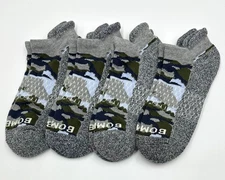 4 pairs BOMBAS Men's honeycomb Camouflage Ankle Socks Everyday Size Med Blue