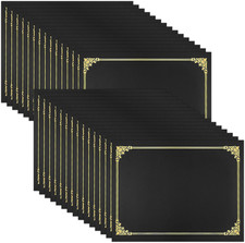 Certificate Holders Black, 30 Packs , Diploma Covers Gold Foil Border, for Le...