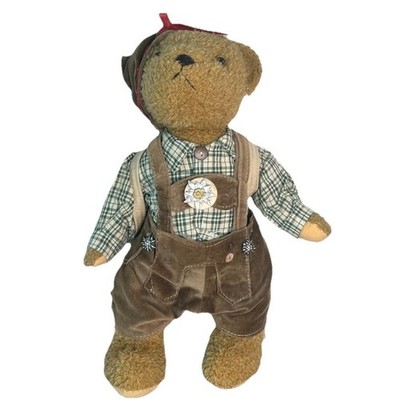 Imeco KG Bavarian Teddy Bear Lederhosen Edelweiss Alpine Souvenir 12 Inch Italy