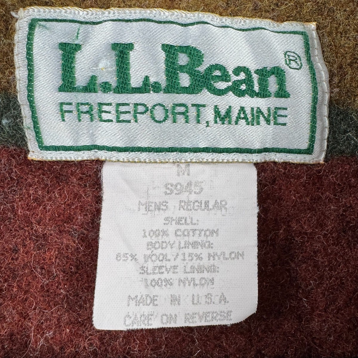 Vintage LL Bean Jacket Mens Medium (Fits L) Denim Wool Blanket